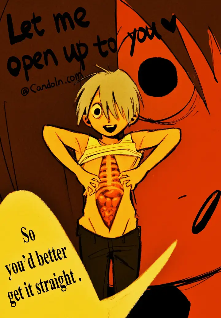 Kolautte tears apart his trunk, exposing his organ.